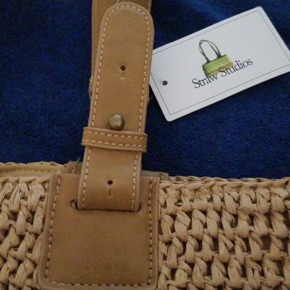 Stripe Straw Tote🌺Navy Stripe💐 - Picture 5 of 5